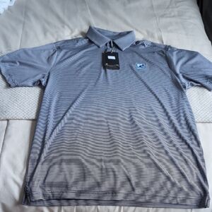Under Armour Black and White Striped Polo Shirt